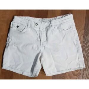 Tommy Hilfiger Mid Rise White Shorts Womens 8 Medium Jean Denim Long cutoff